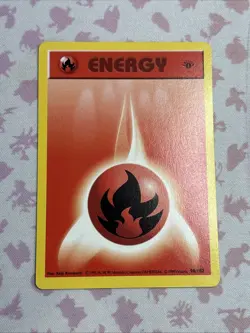 Fire Energy 098/102 Base Set 1 st edition shadowless pokemon - Image 1
