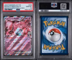 2025 POKEMON SVP EN-SV BLACK STAR PROMO #205 TEAM ROCKET'S MEWTWO EX PSA 10 - Image 3