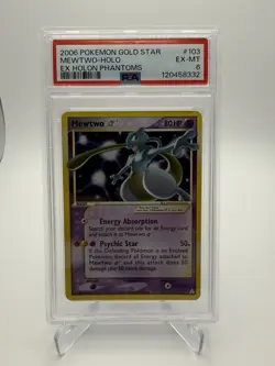 Mewtwo Holo Gold Star PSA 6 EX-MT 2006 Pokemon EX Holon Phantoms #103/110 - Image 1