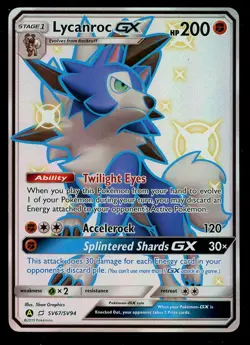 Pokemon Lycanroc GX SV67/SV94 Sun & Moon Hidden Fates Shiny Vault Near Mint - Image 1