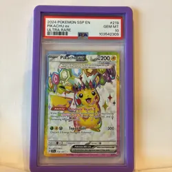 Pokemon TCG Pikachu ex 219/191 Surging Sparks Ultra Rare PSA 10 - Image 2