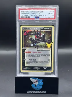 2021 Pokemon SWSH BSP Greninja Gold Star Celecbrations #144 PSA 6 - Image 1