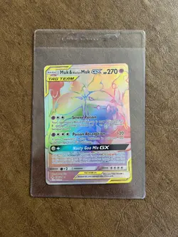 Pokemon Muk & Alolan Muk GX 220/214 Unbroken Bonds TAG TEAM Full Art Secret Rare - Image 1