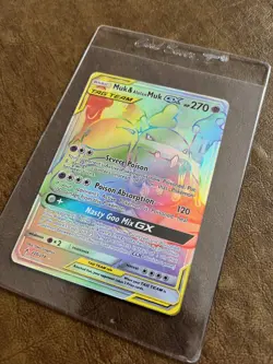 Pokemon Muk & Alolan Muk GX 220/214 Unbroken Bonds TAG TEAM Full Art Secret Rare - Image 3