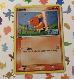 Pokemon TCG Torchic 65/100 Crystal Guardians Reverse Holo Stamp English 2006 - Image 1
