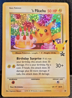 Pokemon TCG Celebrations 25th Anniversary Black Star Promo Birthday Pikachu - Image 1