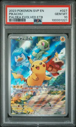 Pikachu 2023 Pokemon SVP Paldea Evolved ETB PROMO #027 PSA 10 GEM MINT - Image 1