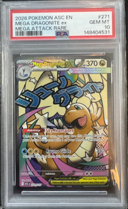 2026 POKEMON ASC EN-ASCENDED HEROES MEGA ATTACK RARE MEGA DRAGONITE EX PSA 10 - Image 1