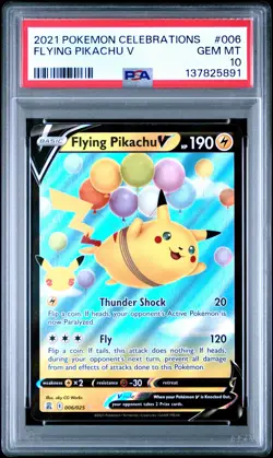 2021 POKEMON CELEBRATIONS #006 FLYING PIKACHU V PSA 10 - Image 1