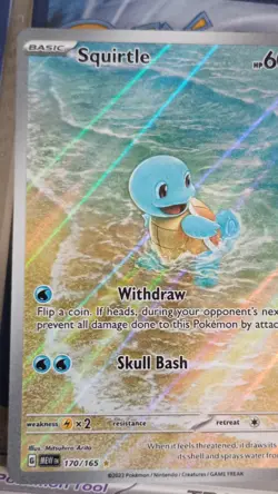 Pokemon Squirtle Full Art Illustration Rare Holo 170/165 Scarlet & Violet 151 - Image 1