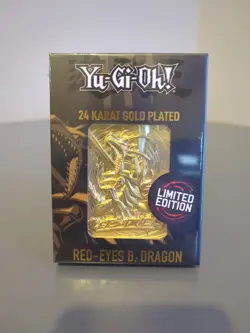 NEW SEALED - Yu-Gi-Oh 24 karat Gold Plated Card Red Eyes Black Dragon Limited Ed - Image 1