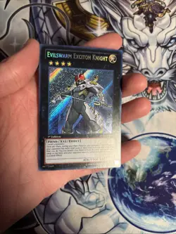 (HE) Evilswarm Exciton Knight LVAL-EN056 Yu-Gi-Oh Secret 1st Ed VLP (2) - Image 2