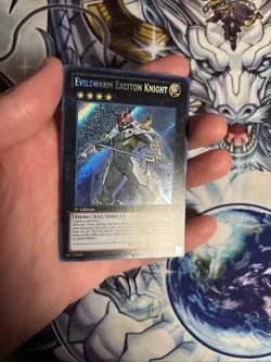 (HE) Evilswarm Exciton Knight LVAL-EN056 Yu-Gi-Oh Secret 1st Ed VLP (2) - Image 3