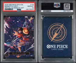2025 One Piece English Monkey D Luffy OP13-119 Special Alt Art PSA 10 GEM MINT - Image 2