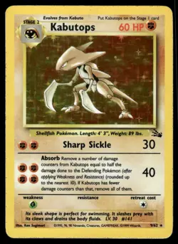 Pokemon Cards Kabutops 9/62 Fossil Holo Rare *eBay Live* - Image 1