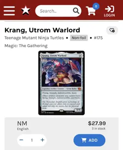 Krang, Utrom Warlord - NM - Teenage Mutant Ninja Turtles MTG - Image 2