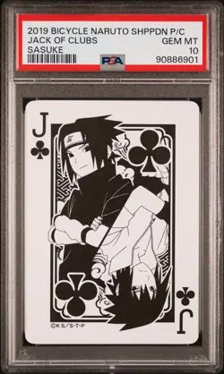 PSA 10 - Sasuke Jack of Clubs (Naruto Shippuden) Poker Playing Card - Image 1