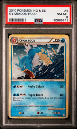 PSA 8 NM-MINT Gyarados 4/123 (HeartGold SoulSilver) Holo Rare Pokemon Card - Image 1