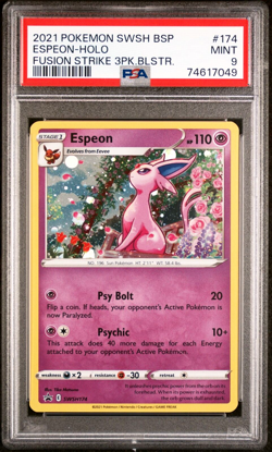 PSA 9 MINT Espeon SWSH174 (Fusion Strike) Holo Promo Pokemon Card - Image 1