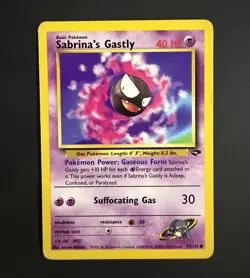 Sabrina's Gastly 97/132 Gym Challenge Pokemon Card - Image 1