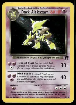 Pokemon Cards Dark Alakazam 1/82 Team Rocket Holo Rare *eBay Live* - Image 1