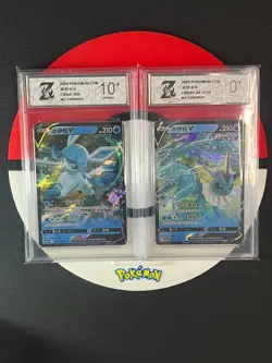 Pokemon CHN 2pcs Chinese cards Glaceon CS4AC-034 CBB2C-02 Vaporeon GradeP10 - Image 1
