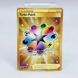 Turbo Patch 200/189 Darkness Ablaze NM Full Art Gold Secret Rare Pokemon Card - Image 1