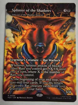 MTG Splinter of the Shadows / Ashcoat of the Shadow Swarm, NM/Unplayed, TMNT - Image 1