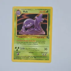 Pokemon TCG Muk Fossil Card 28/62 Unlimited Rare Non-Holo LP - Image 1
