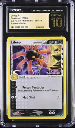 CGC 10 PRISTINE Lileep EX Holon Phantoms 68/110 Reverse Holo Stamped Pokemon - Image 1