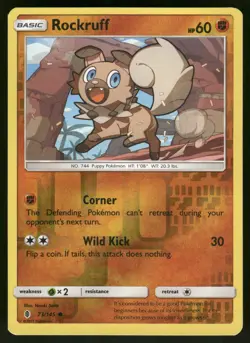 Rockruff Reverse Holo 73/145 SM - Guardians Rising Pokemon - Image 1