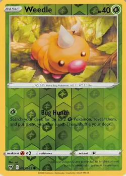 POKEMON TCG - VIVID VOLTAGE - WEEDLE - REVERSE HOLO - 001/185 - Image 1