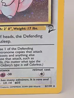 Clefairy 6/130 Holo Rare Base Set 2 Pokemon - Image 4