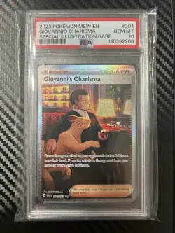 2023 POKEMON EN-151 SPECIAL ILLUSTRATION RARE #204 GIOVANNI'S CHARISMA PSA 10 - Image 1