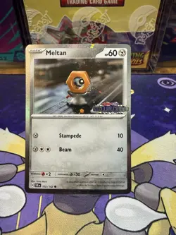 Meltan 102/142 Stamped Promo - Stellar Crown - Cosmos Holo - Pokemon TCG - Image 1