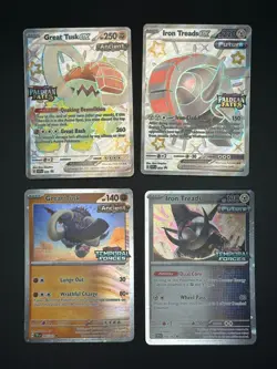 Pokemon TCG Iron Treads & Great Tusk Paldean Fates Temporal Forces Stamped Promo - Image 1
