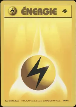 1999 Pokemon FRENCH 1st Edition Base Set Energie Electrique 100/102 NM 2 - Image 1