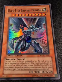 Blue Eyes Shining Dragon MOV-EN001 YU GI OH Lp - Image 3