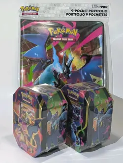 Pokemon TCG Mega Charizard EX Tins Set of 2 (X & Y) + Charizard Card Folder! - Image 5