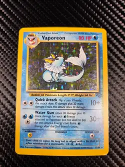 Pokemon TCG Cards Vaporeon 12/64 Jungle Holo Rare MP - Image 1