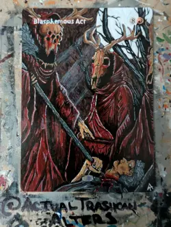 "Hymns in Dissonance" Blasphemous Act Altered Magic the Gathering Card - Image 1