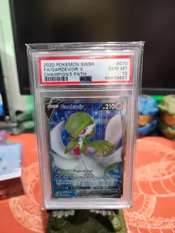 2020 Pokemon SWSH Champions Path Gardevoir v FA Ultra Rare Card #070 PSA 10 - Image 1
