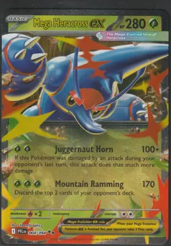 Mega Heracross EX 004/094 Full Art Phantasmal Flames Pokemon Card - Image 1