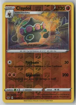 Claydol 103/202 Pokemon TCG Sword & Shield Reverse Holo Card (Near Mint) NM 1 - Image 1