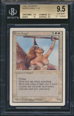 MTG Unlimited Serra Angel BGS 9.5 Q+ Magic the Gathering Beckett graded Mint NM - Image 1