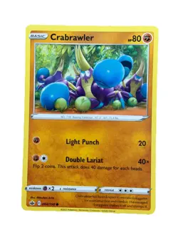 New: 2021 Pokemon TCG Crabrawler 084 Swsh06: Chilling Reign Regular Common - Image 1