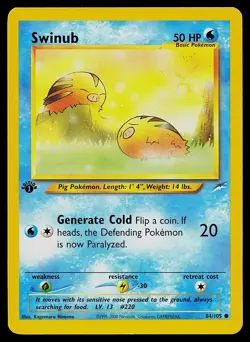 Pokemon Card Swinub 84/105 Neo Destiny 1st Edition - Image 1