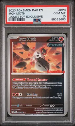 2023 Pokemon Iron Moth GAMESTOP EXCLUSIVE Promo PSA 10 GEM MINT - Pop 58 - RARE - Image 1