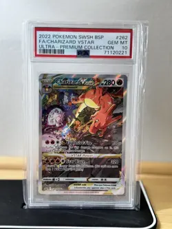 2022 Pokemon Charizard VSTAR SWSH 262 Promo PSA 10 Gem Mint and Pokeball Display - Image 2