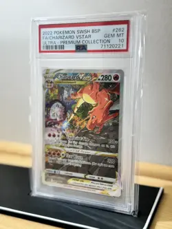 2022 Pokemon Charizard VSTAR SWSH 262 Promo PSA 10 Gem Mint and Pokeball Display - Image 4